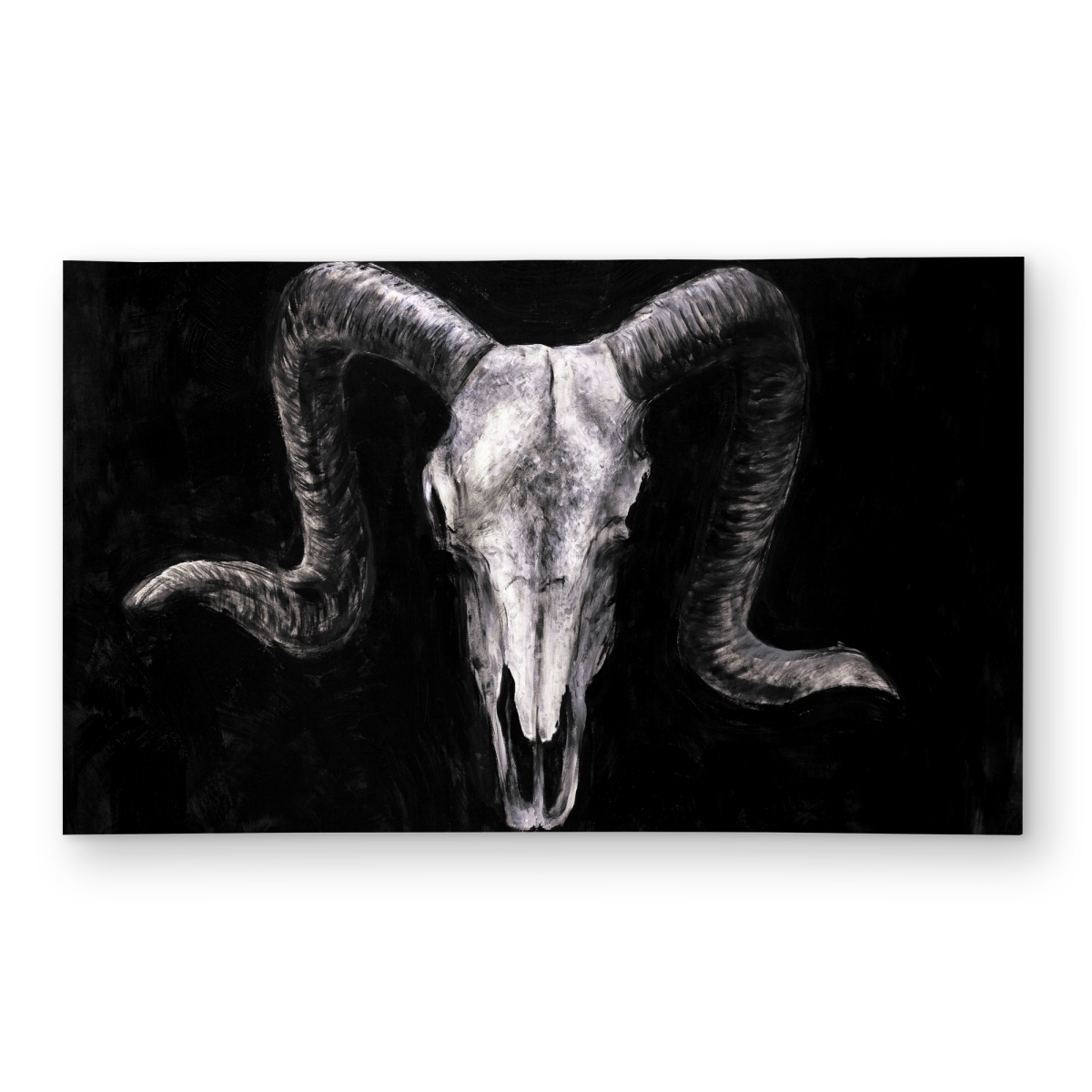 C1ROAR35OCF38Q 3 x 5 ft. Ram Skull Grunge Style Rug - Rustic Farm Animal Decor - Rectangle