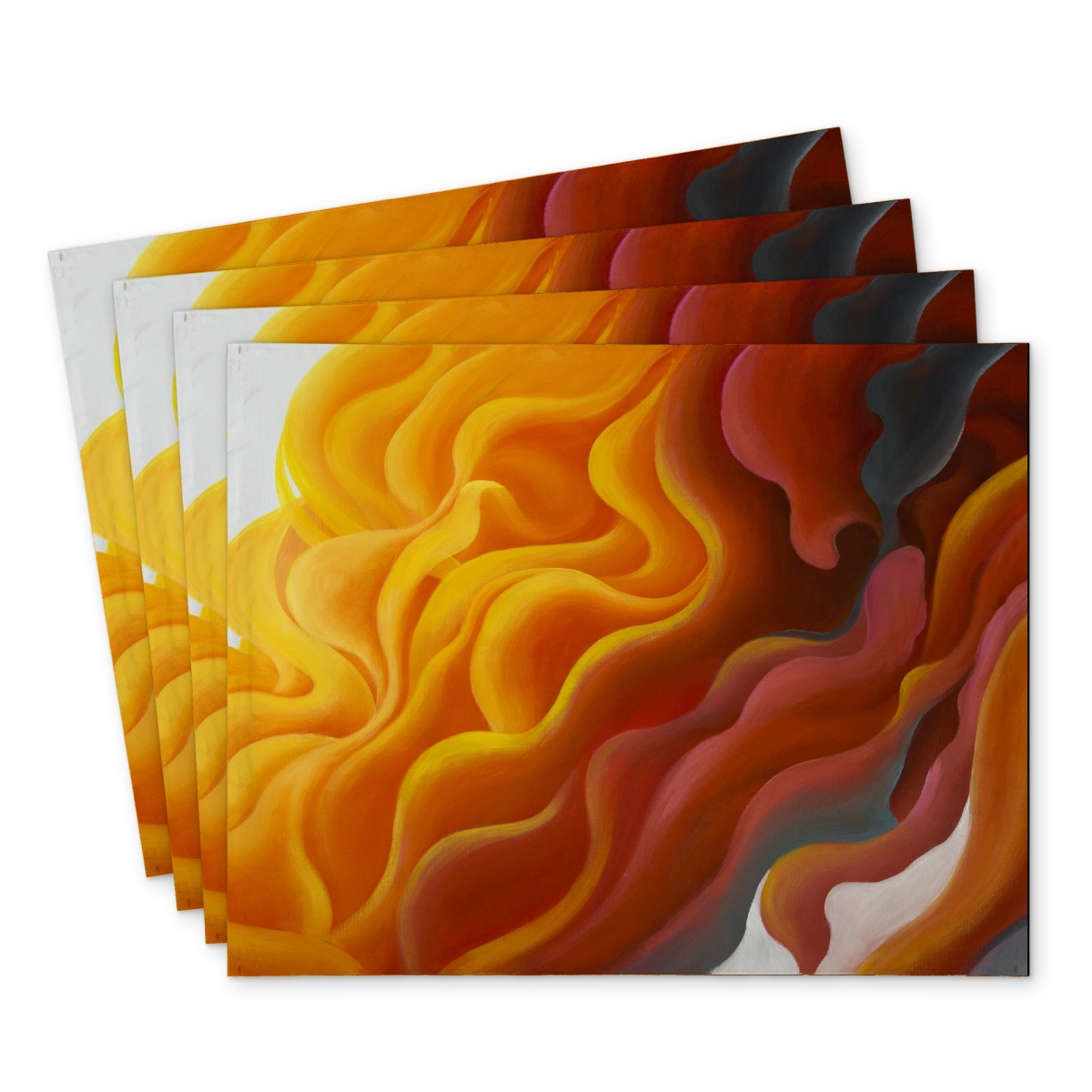 Picture of Begin Home Decor C4PP14187OYGZP 14 x 18 in. Colorful Smoke Polyester Placemat - Stylish Home Decor Accessory - Set of 4