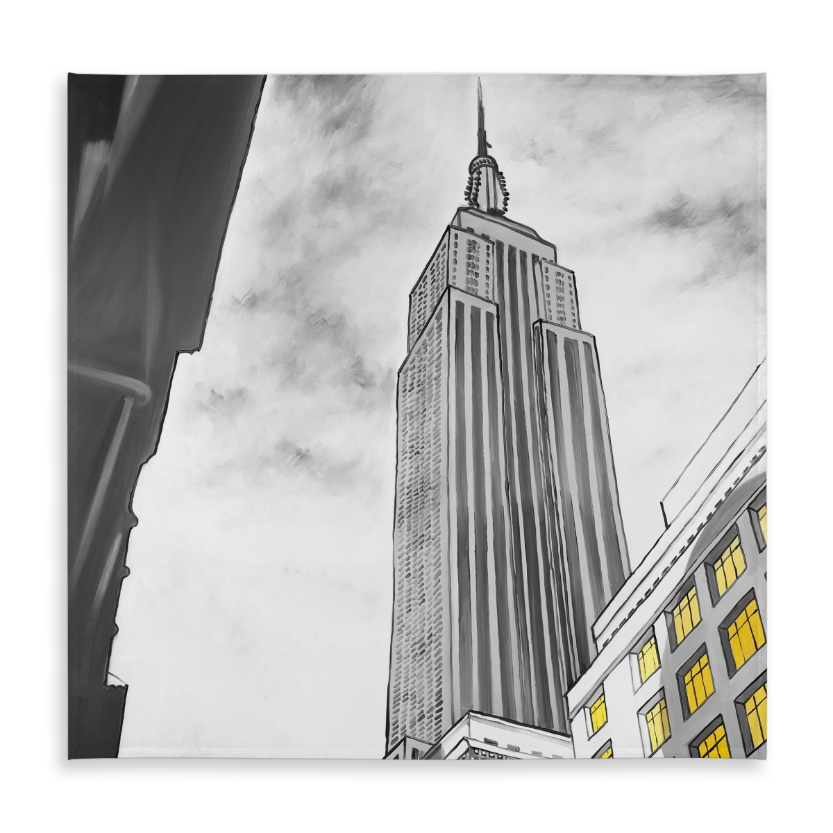 Picture of Begin Home Decor C1TC5858YYMFUK 58 x 58 in. Empire State Building Tablecloth - Gray Indoor & Outdoor Decor