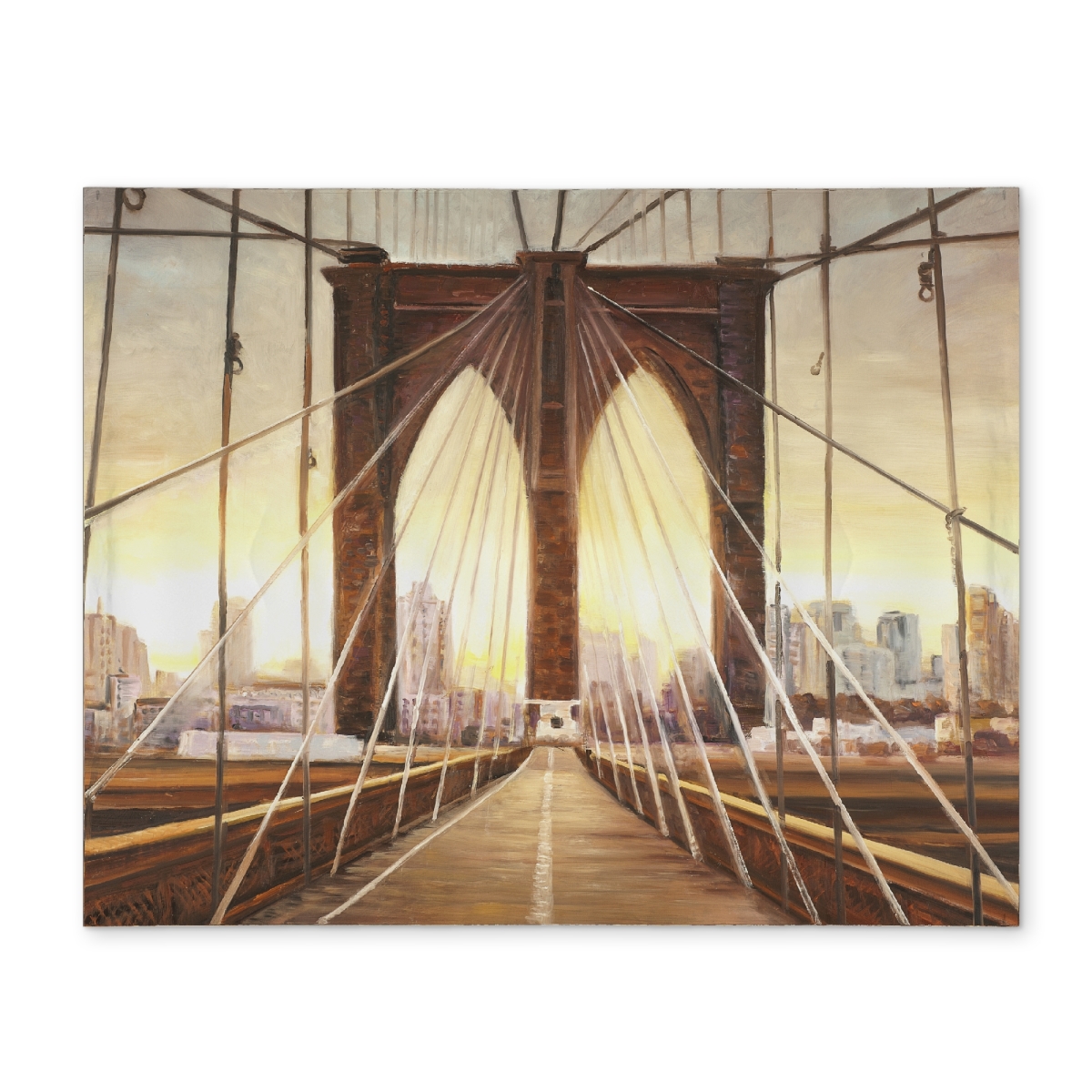 Picture of Begin Home Decor CPPM1418RD98U4 14 x 18 in. Sunset on Brooklyn Bridge Placemat - Hyperrealist Home Decor