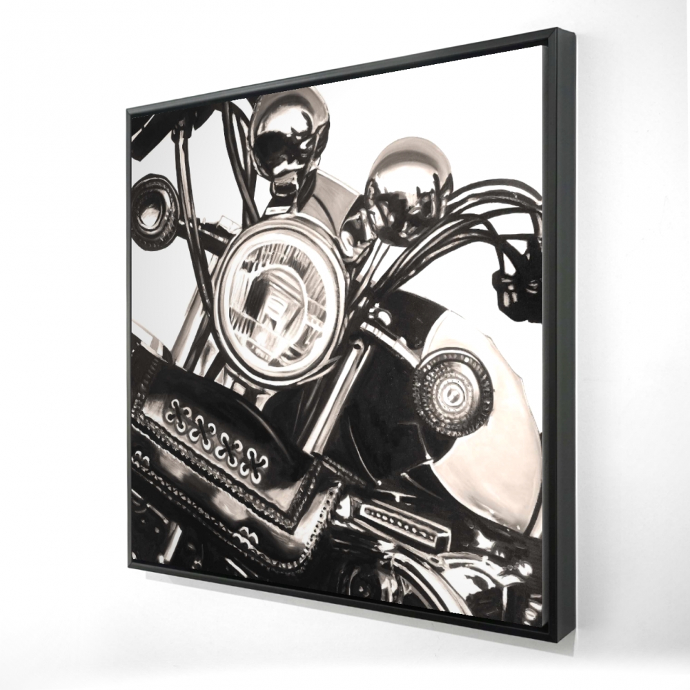 2081-2424-TR56-1 24 x 24 in. Realistic Sepia Motorcycle Canvas - Man Cave Industrial Decor