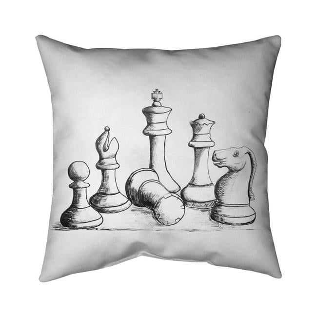 20 x 20 in. Chess Game Pieces-Double Sided Print Indoor Pillow