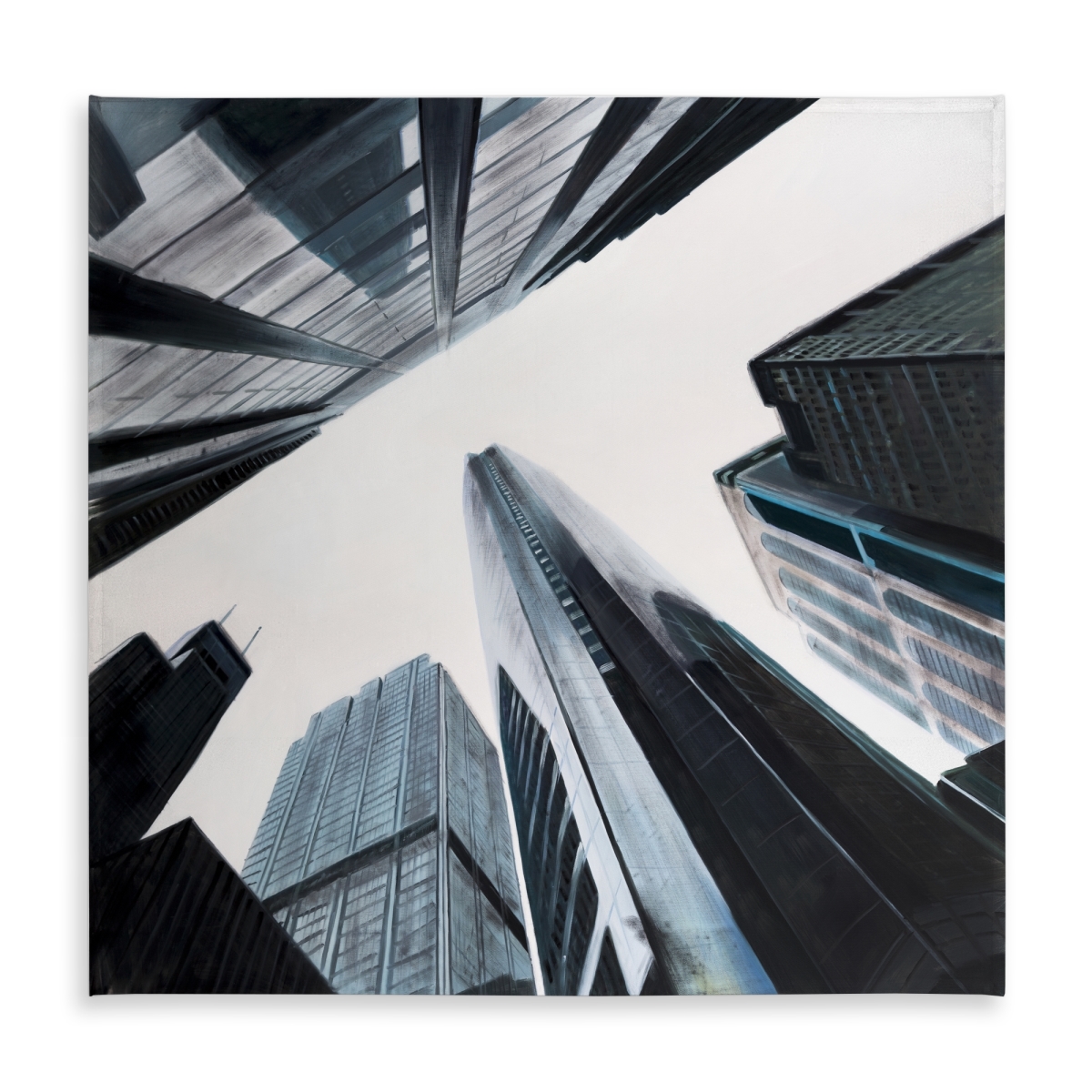 Picture of Begin Home Decor C1TC5858H47DRV 58 x 58 in. Perspective View of Skyscraper Tablecloth - Office Cities Decor