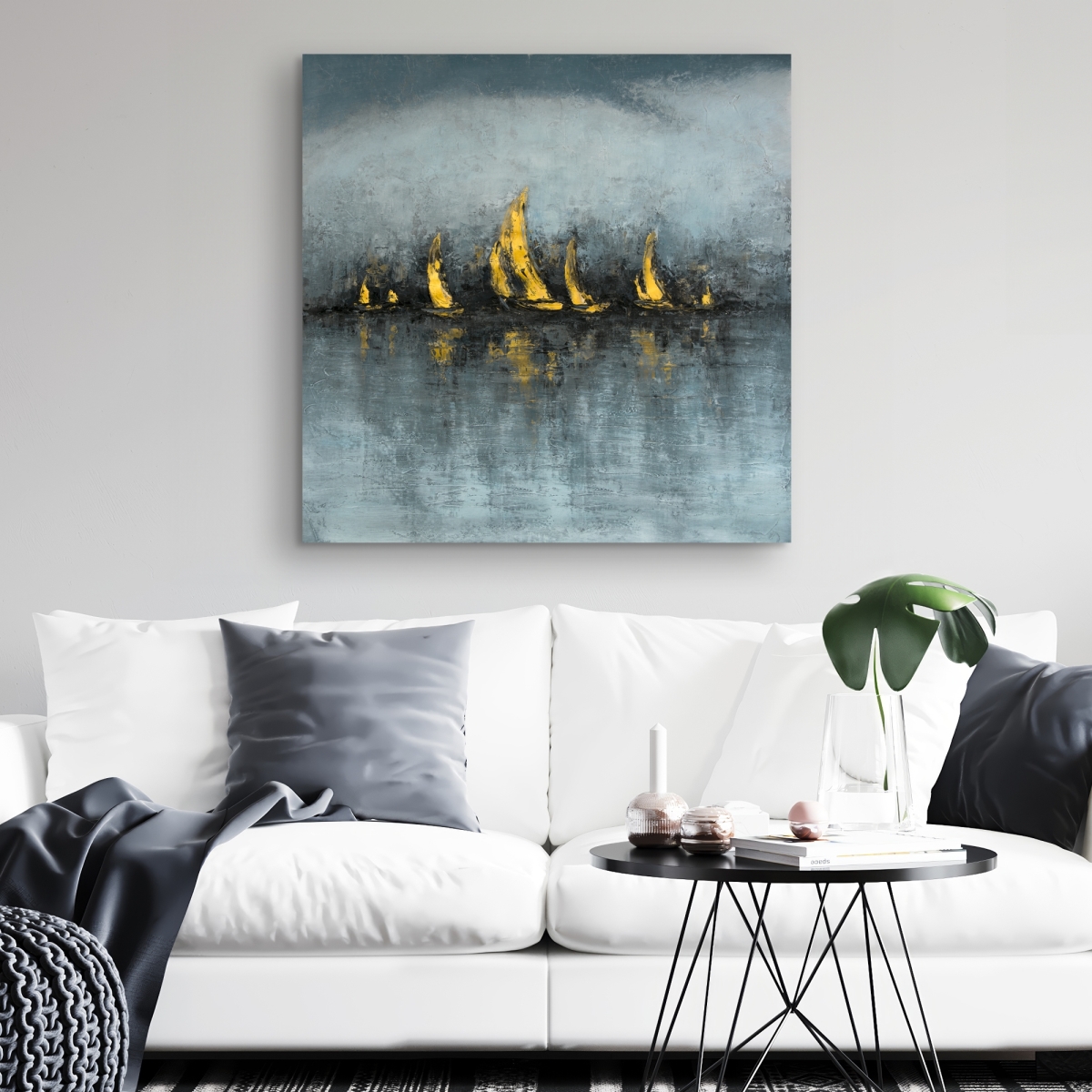 C1RC3232KHRH8E 32 x 32 in. Set Sail - Abstract Contemporary Canvas for Home Decor