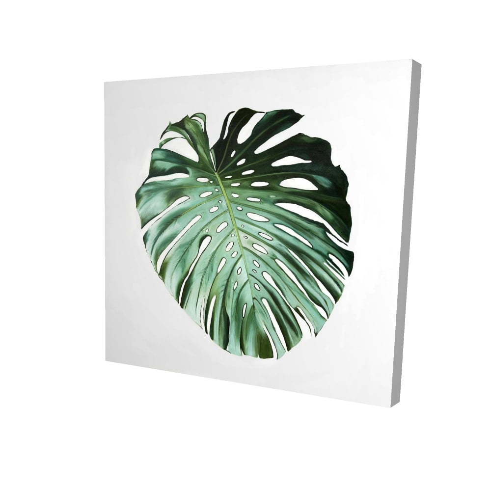 2080-3636-FL357 36 x 36 in. Monstera Leaf - Kitchen Green Canvas for Home Decor