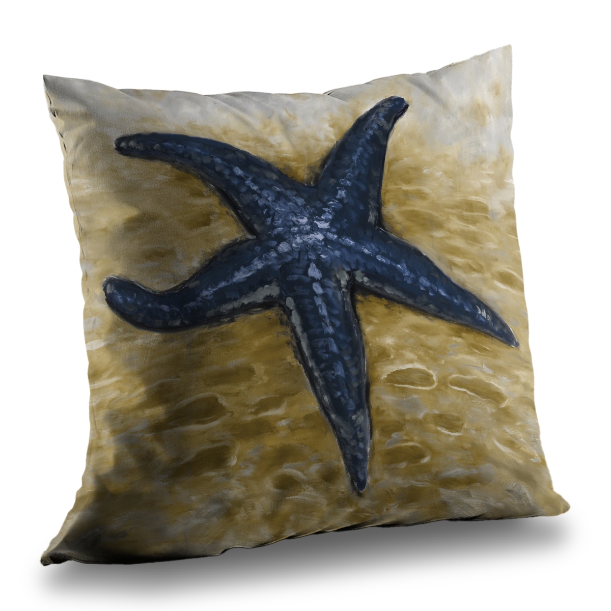 C1PC1414F92JFS 14 x 14 in. Blue Starfish - Marine Classic Blue Poly Twill Throw - Decor