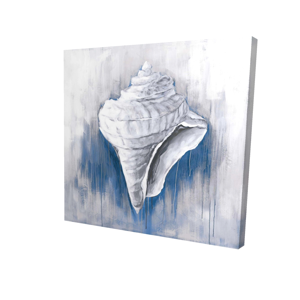 2080-2424-CO23-1 24 x 24 in. Blue Conical Shell Canvas - Coastal Bathroom Decor Artwork