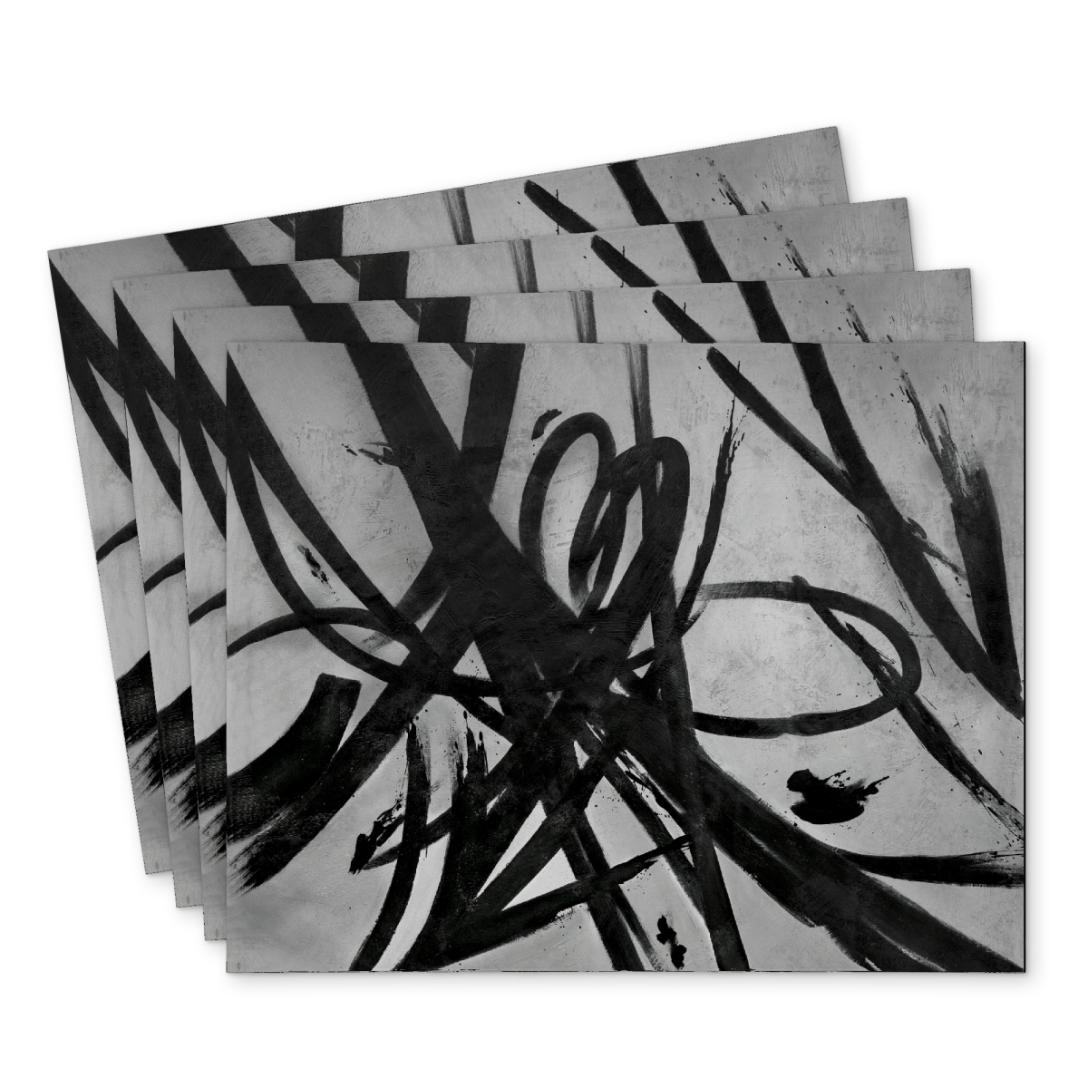Picture of Begin Home Decor C4PP14189UESWB 14 x 18 in. Circular Strokes Polyester Placemat - Stylish Home Decor - Set of 4