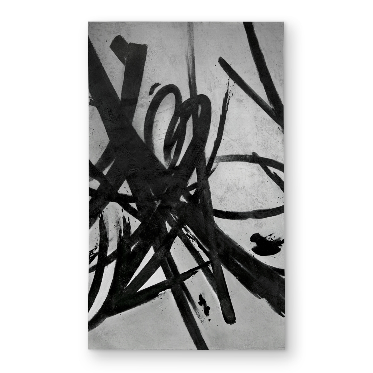 C1ROAR35CIIA3A 3 x 5 ft. Circular Strokes - Black Outdoor Area Rug for Man Cave Decor - Rectangle