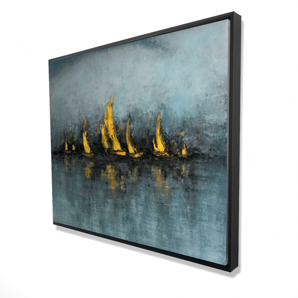 2081-4860-CO159 48 x 60 in. Set Sail - Contemporary Abstract Framed Canvas Home Decor