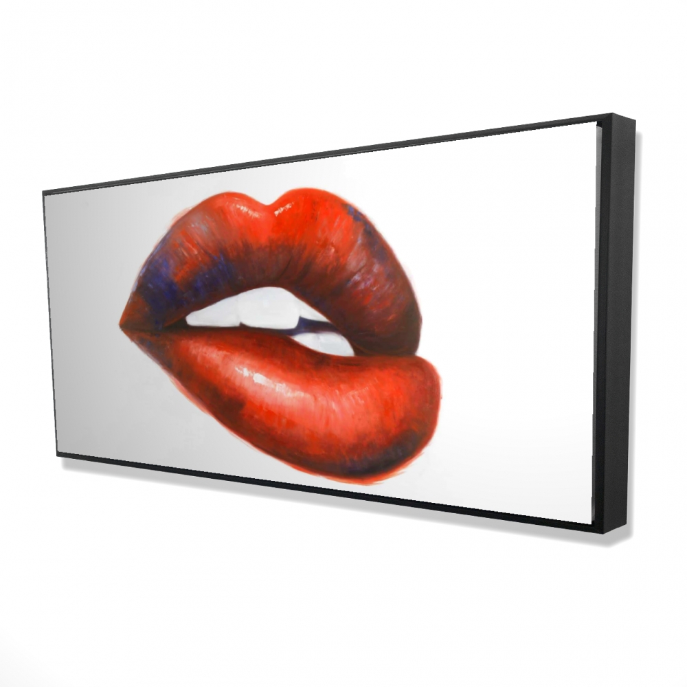 2081-2448-MI64 24 x 48 in. Beautiful Red Mouth - Romantic Figurative Framed Canvas Decor