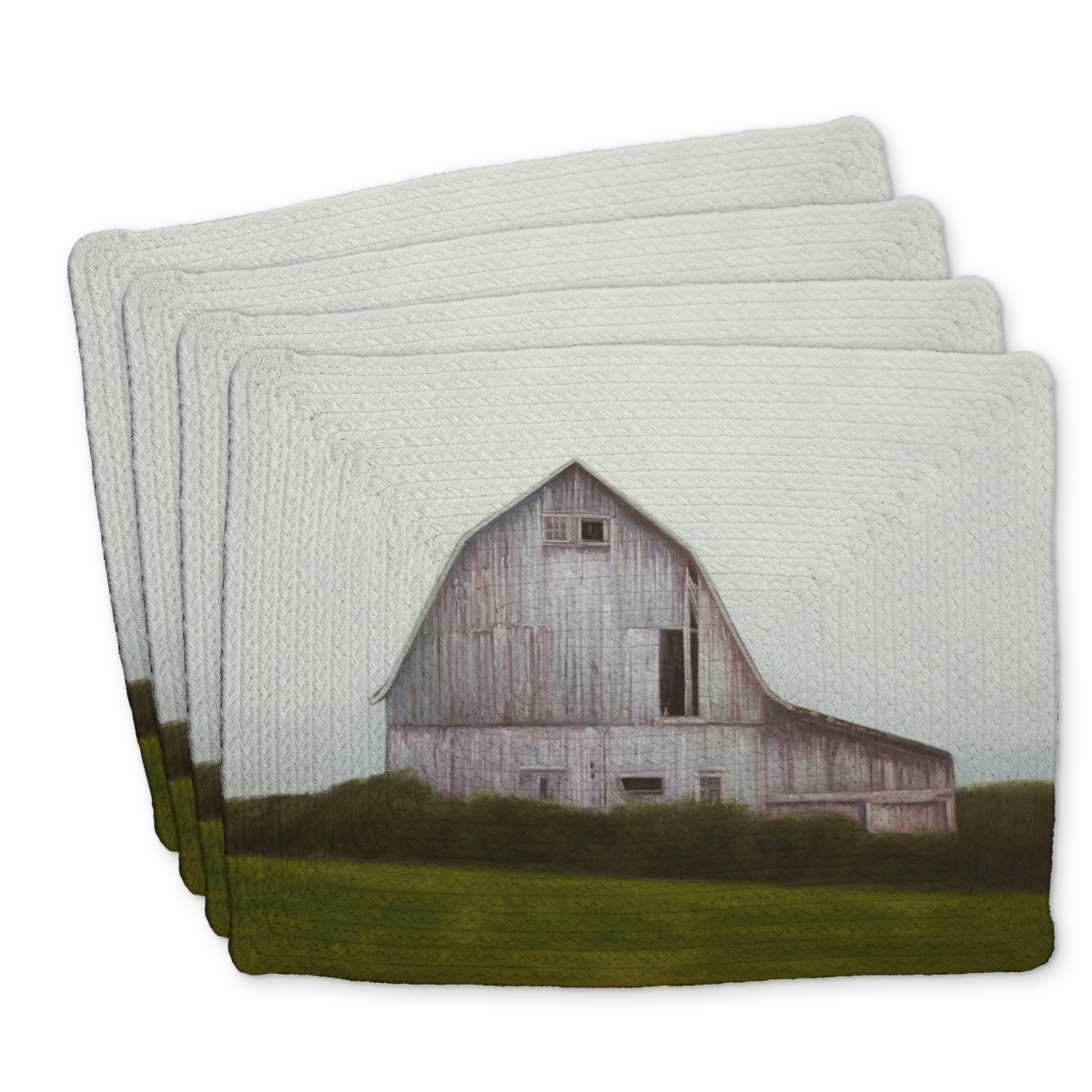 Picture of Begin Home Decor C4BP1418IOU1W9 14 x 18 in. Rustic Barn Braided Polyester Placemat for Home Decor - Set of 4