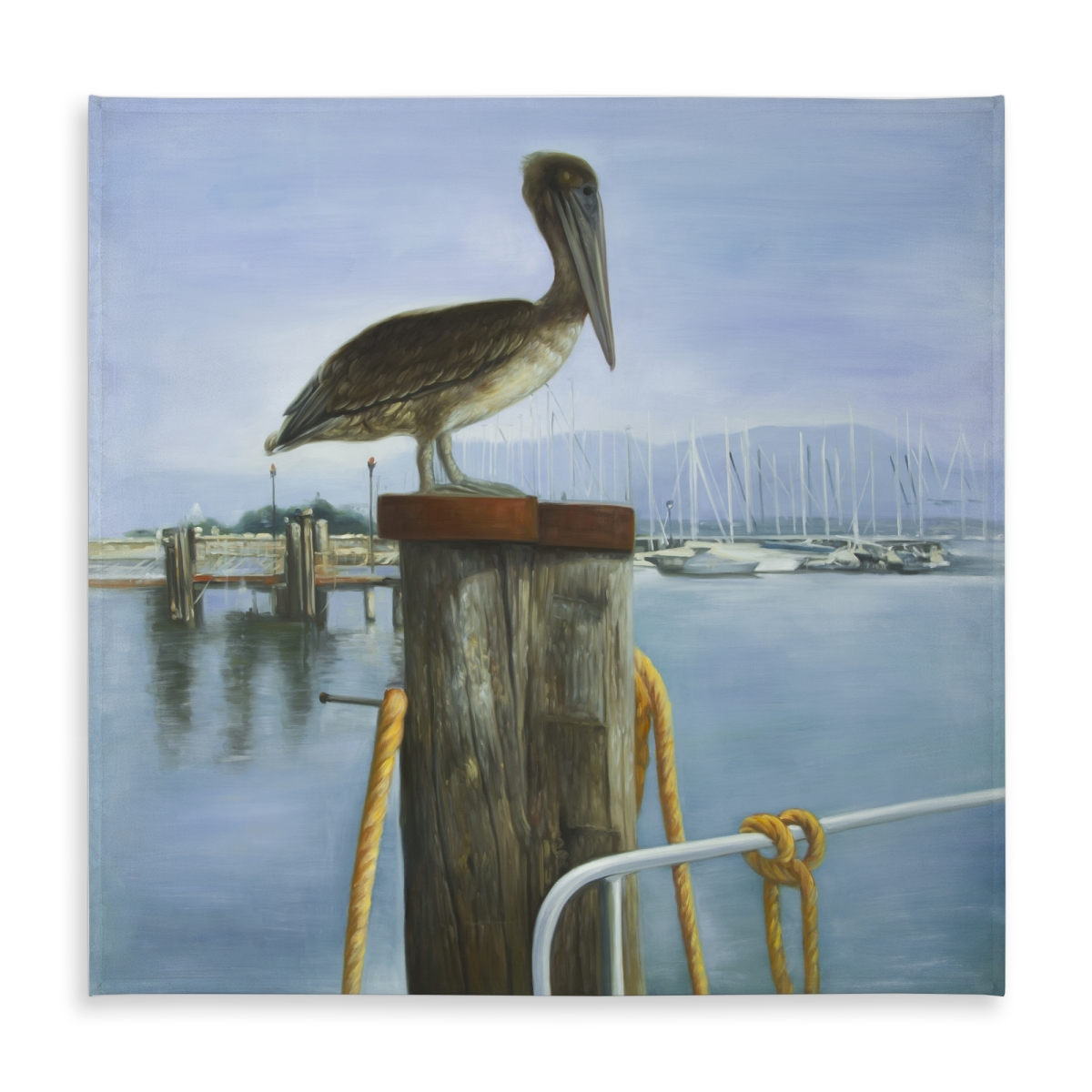 Picture of Begin Home Decor C1TC5858MPFSVF 58 x 58 in. Pelican Boat Blue Marine Indoor & Outdoor Tablecloth - Home Decor