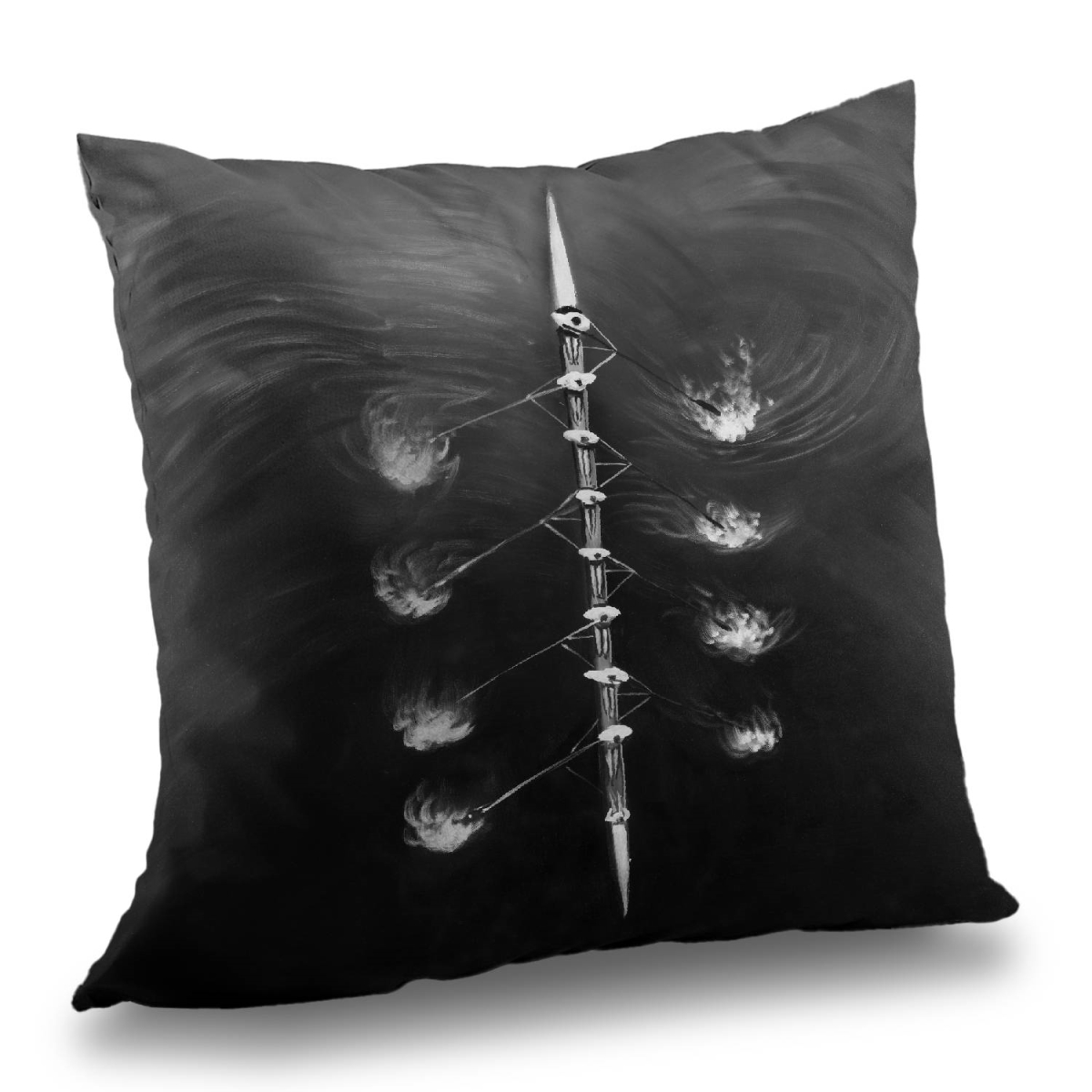 C1PT1414M8W4S2 14 x 14 in. Rowing Boat Race - Poly Twill Throw Pillow for Home Decor