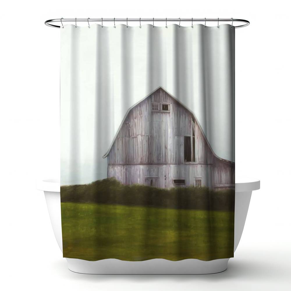 4240-7174-AR3 71 x 74 in. Rustic Barn Red Architecture Shower Curtain - Home Decor