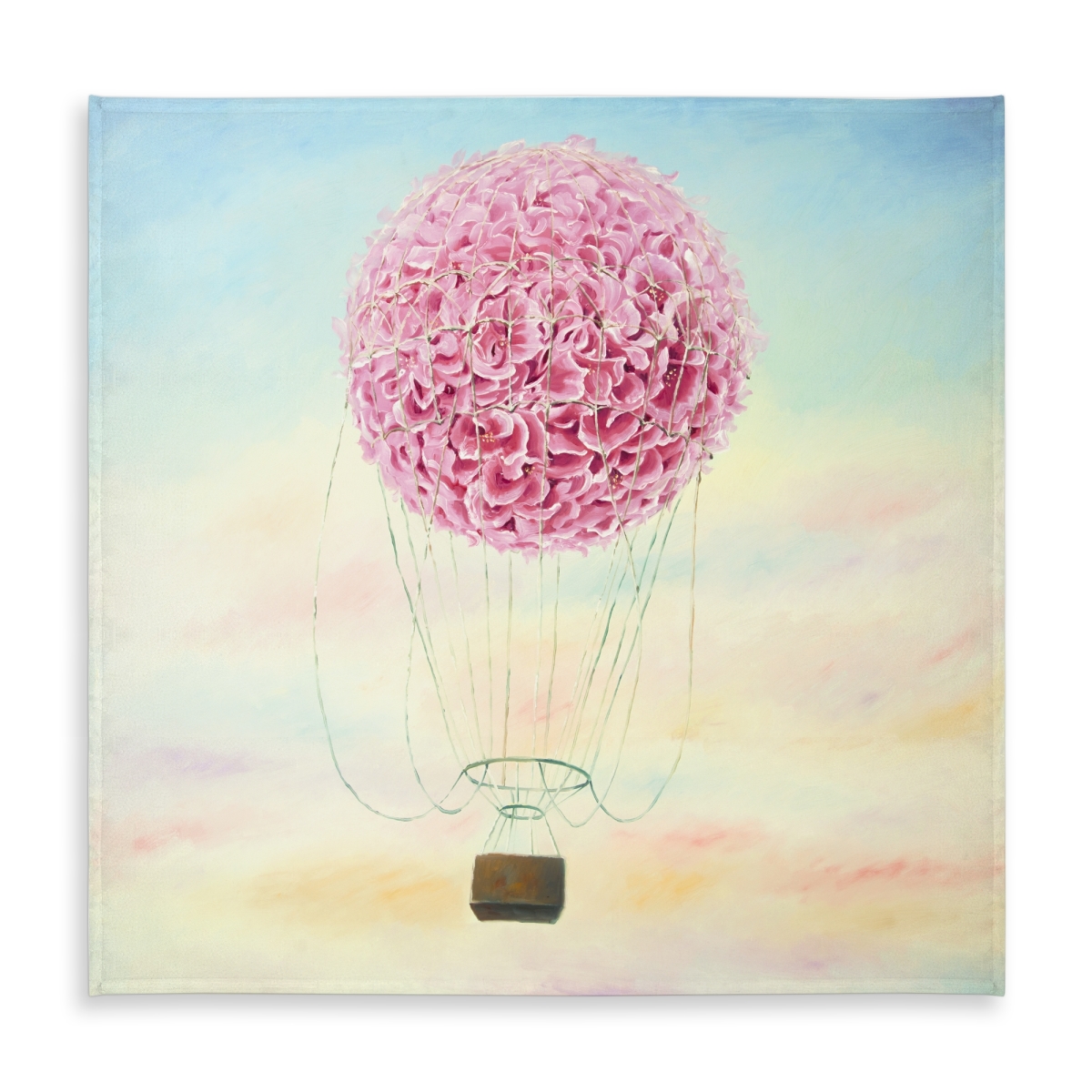 Picture of Begin Home Decor C1TC5858IMVVNX 58 x 58 in. Hot Air Balloon Hydrangea Tablecloth - Indoor & Outdoor Decor