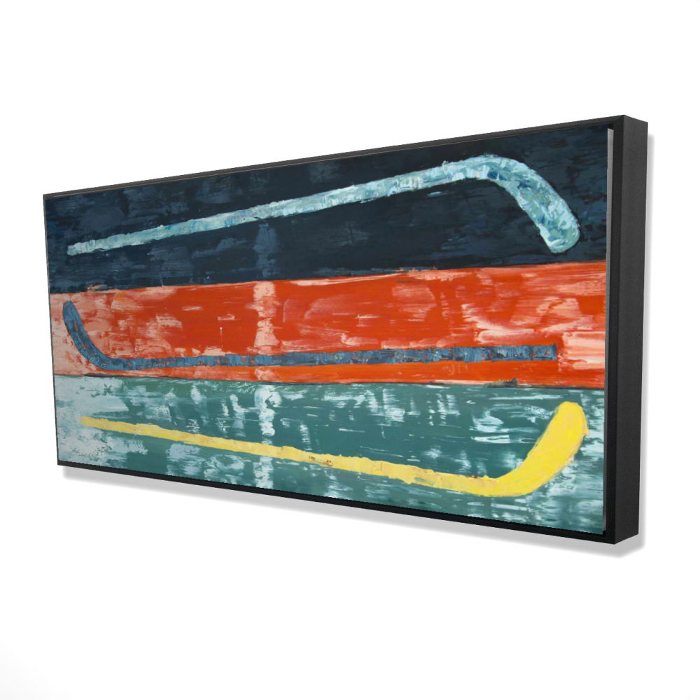 2081-2448-SP70 24 x 48 in. Abstract Hockey Sticks - Man Cave Hobbies Canvas Decor