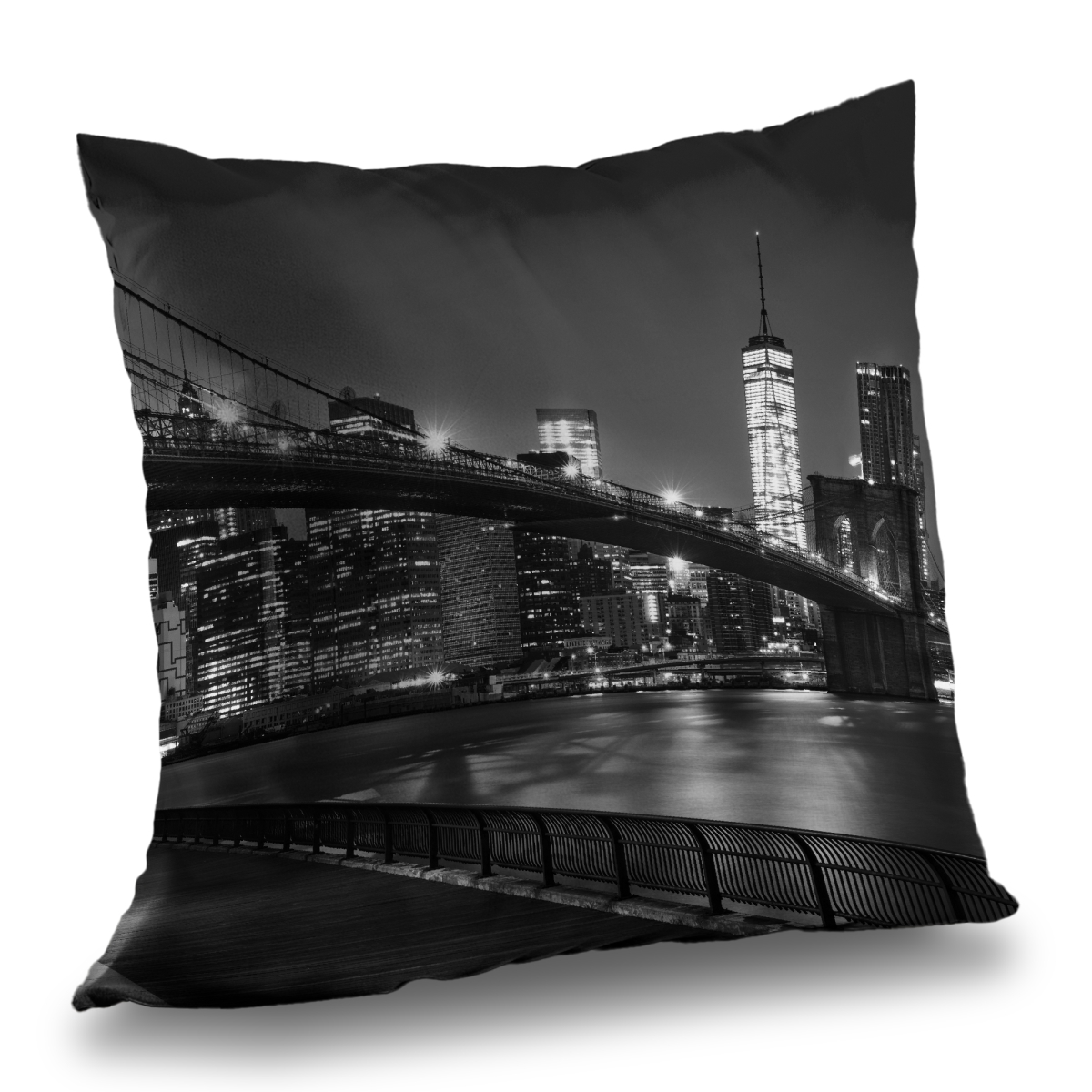 C1PT1414G008K7 14 x 14 in. City Under the Night Black Man Cave Throw Pillow - Home Decor