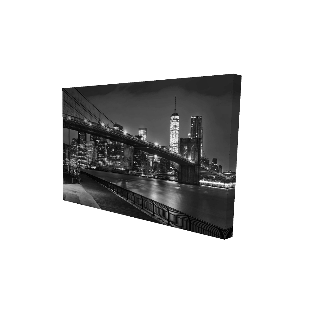 2080-2436-PH13-1 24 x 36 in. City Under the Night Gray Canvas - Industrial Living Room Decor