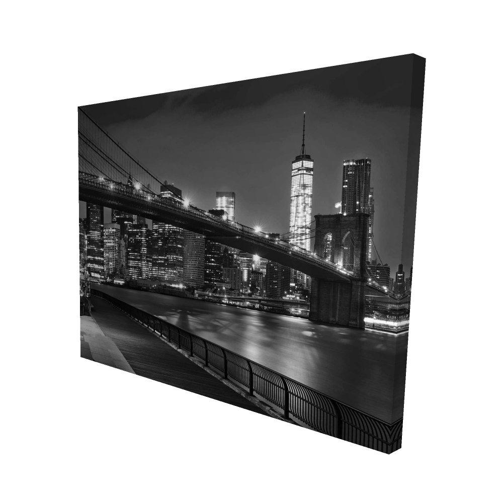 2080-4860-PH13-1 48 x 60 in. City Under the Night - Monochrome Photography Canvas Art