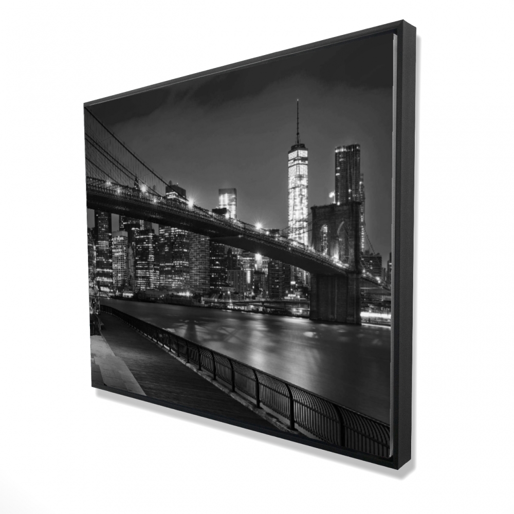 2081-4860-PH13-1 48 x 60 in. City Under the Night - Framed Canvas for Living Room Decor