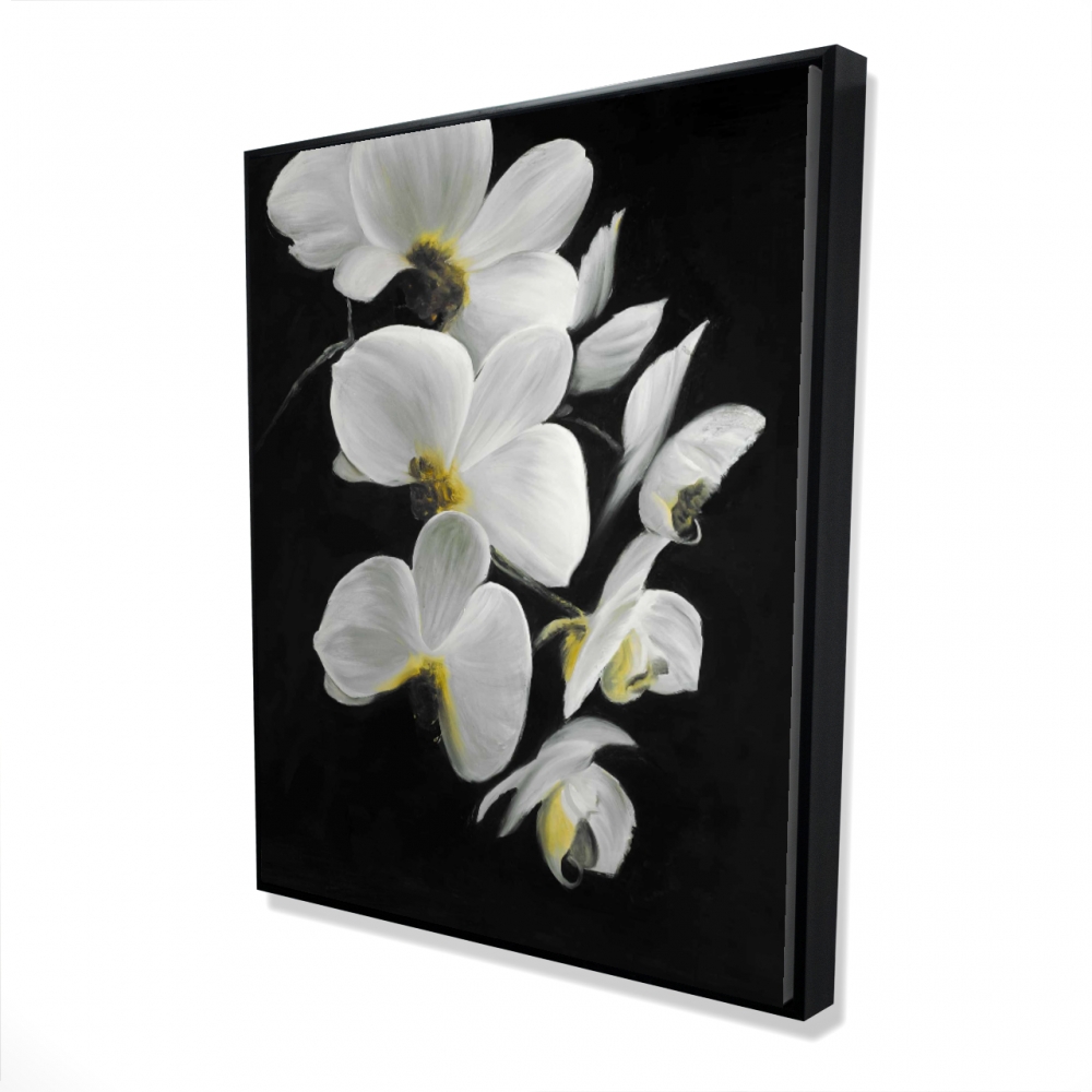 2081-6048-FL130 48 x 60 in. Beautiful Orchids - Botanical Framed Canvas for Bathroom Decor