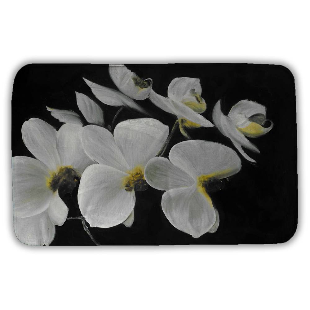 5930-3421-FL130 21 x 34 in. Beautiful Orchids White Botanical Bath Mat for Home Decor