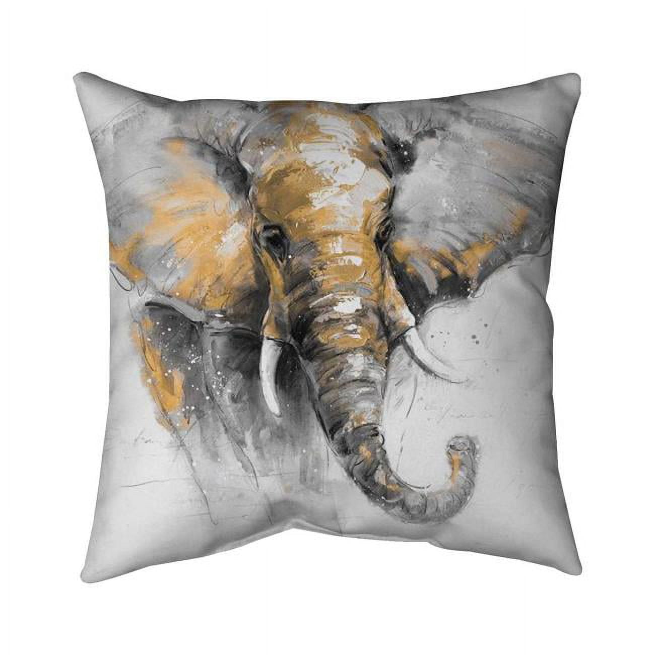 26 x 26 in. Beautiful Golden Elephant-Double Sided Print Indoor Pillow