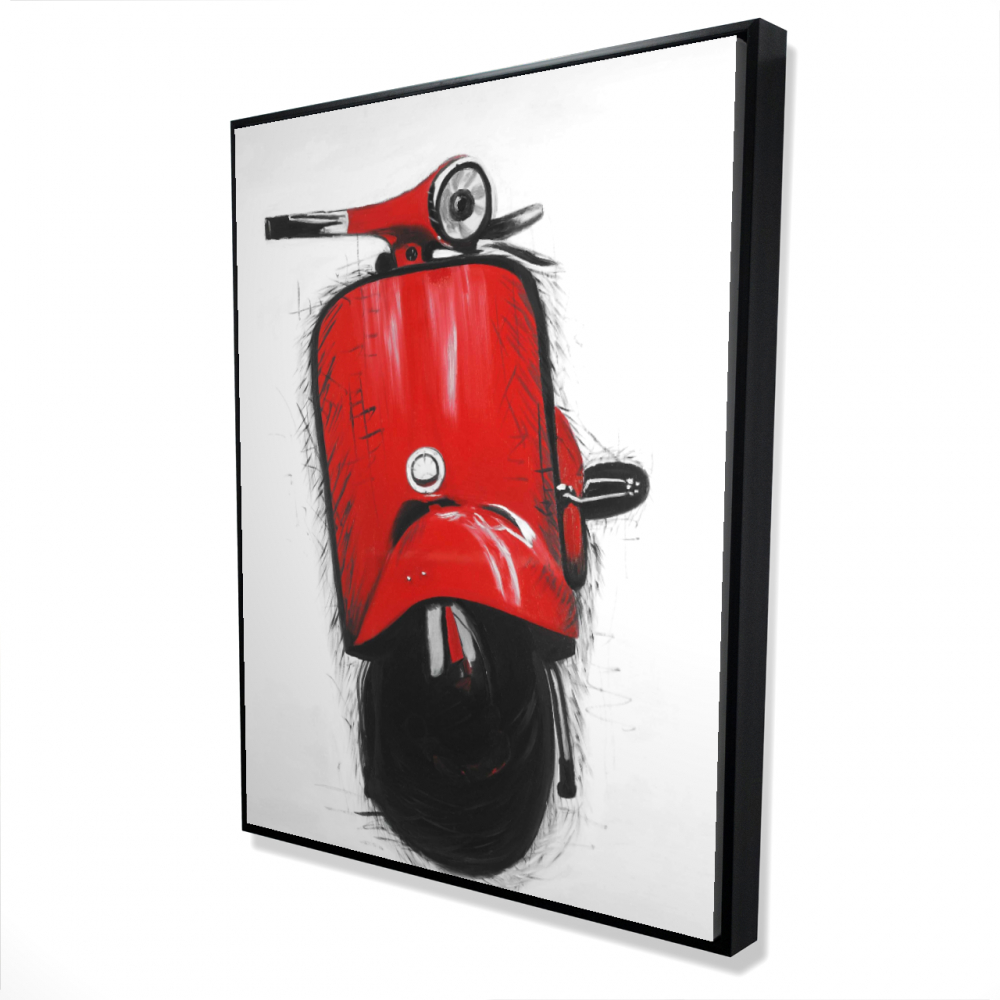 2081-4836-TR39 36 x 48 in. Red Italian Scooter - Vintage Transportation Canvas Home Decor