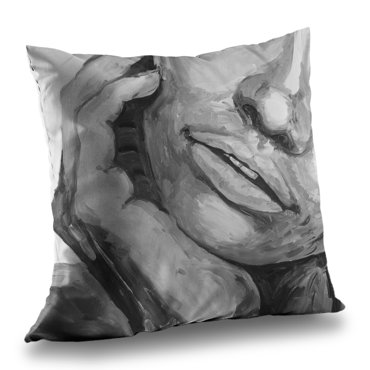 C1PC14148UFCSY 14 x 14 in. Irresistible Lips - Gray Monochrome Poly Twill Throw Decor