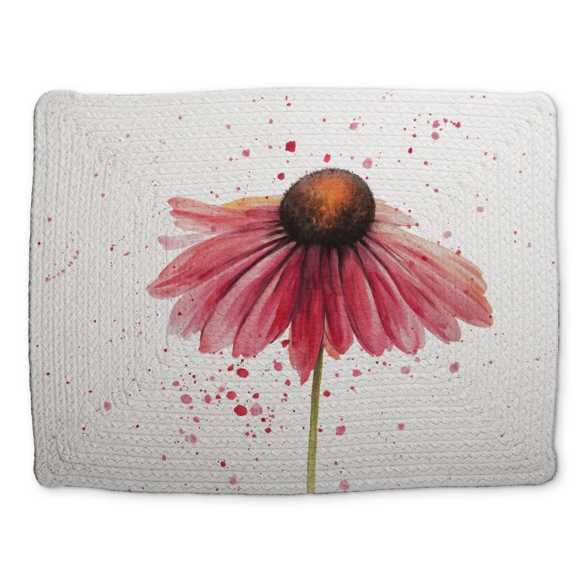 Picture of Begin Home Decor CBPM14187R8A6Y 14 x 18 in. Romantic Pink Braided Polyester Placemat - Pink Daisy Decor