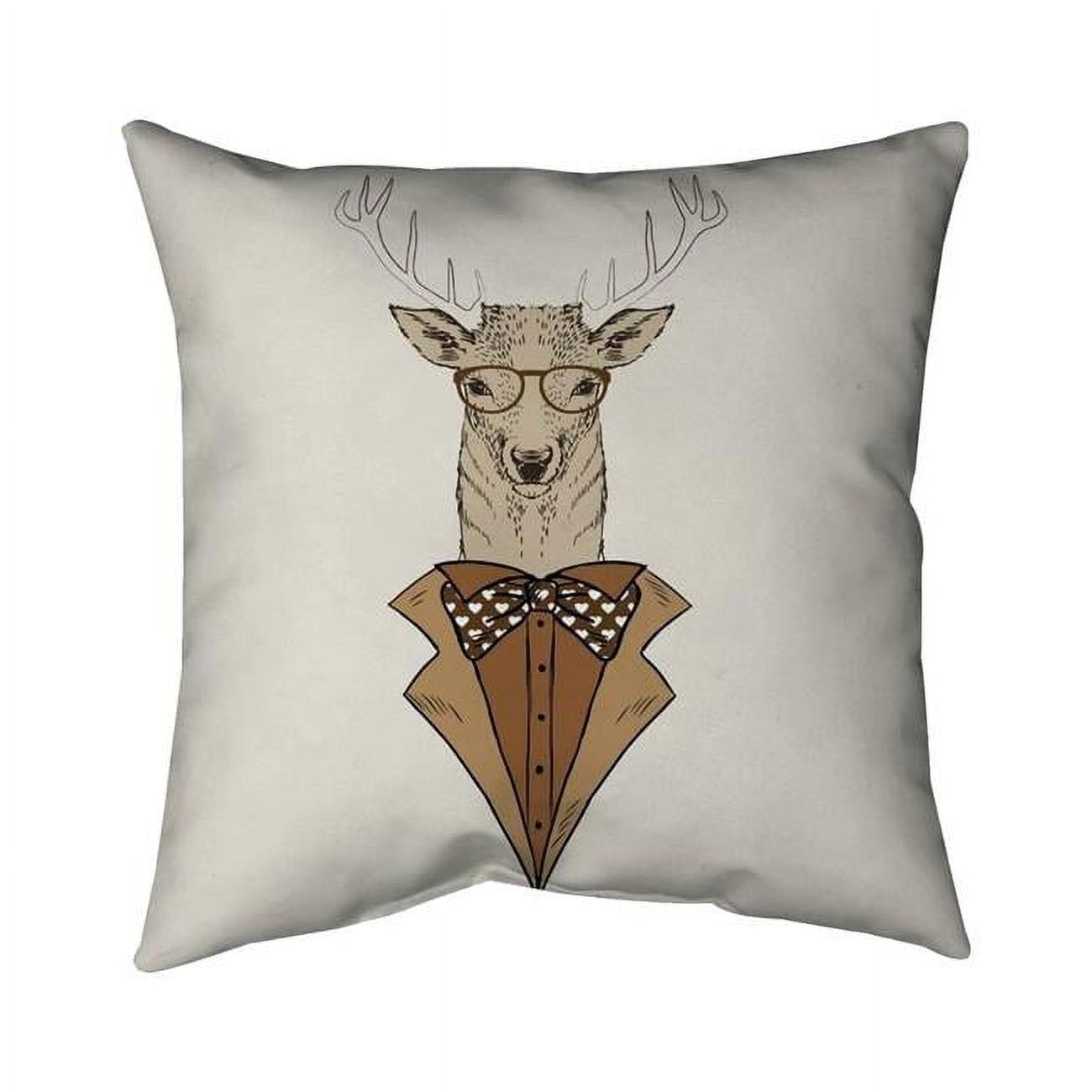 26 x 26 in. Deer with Brown Coat-Double Sided Print Indoor Pillow