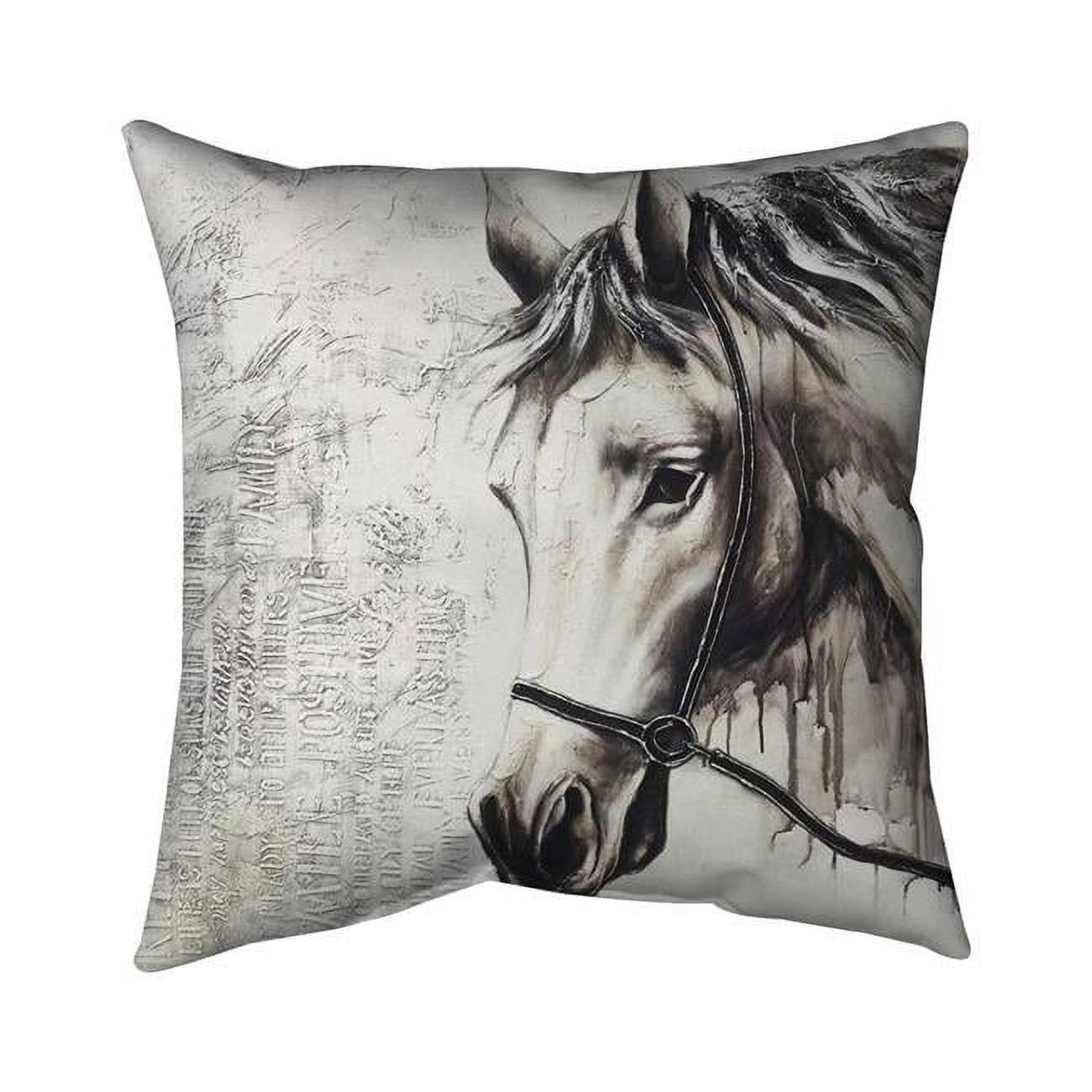 26 x 26 in. Alpha The White Horse-Double Sided Print Indoor Pillow