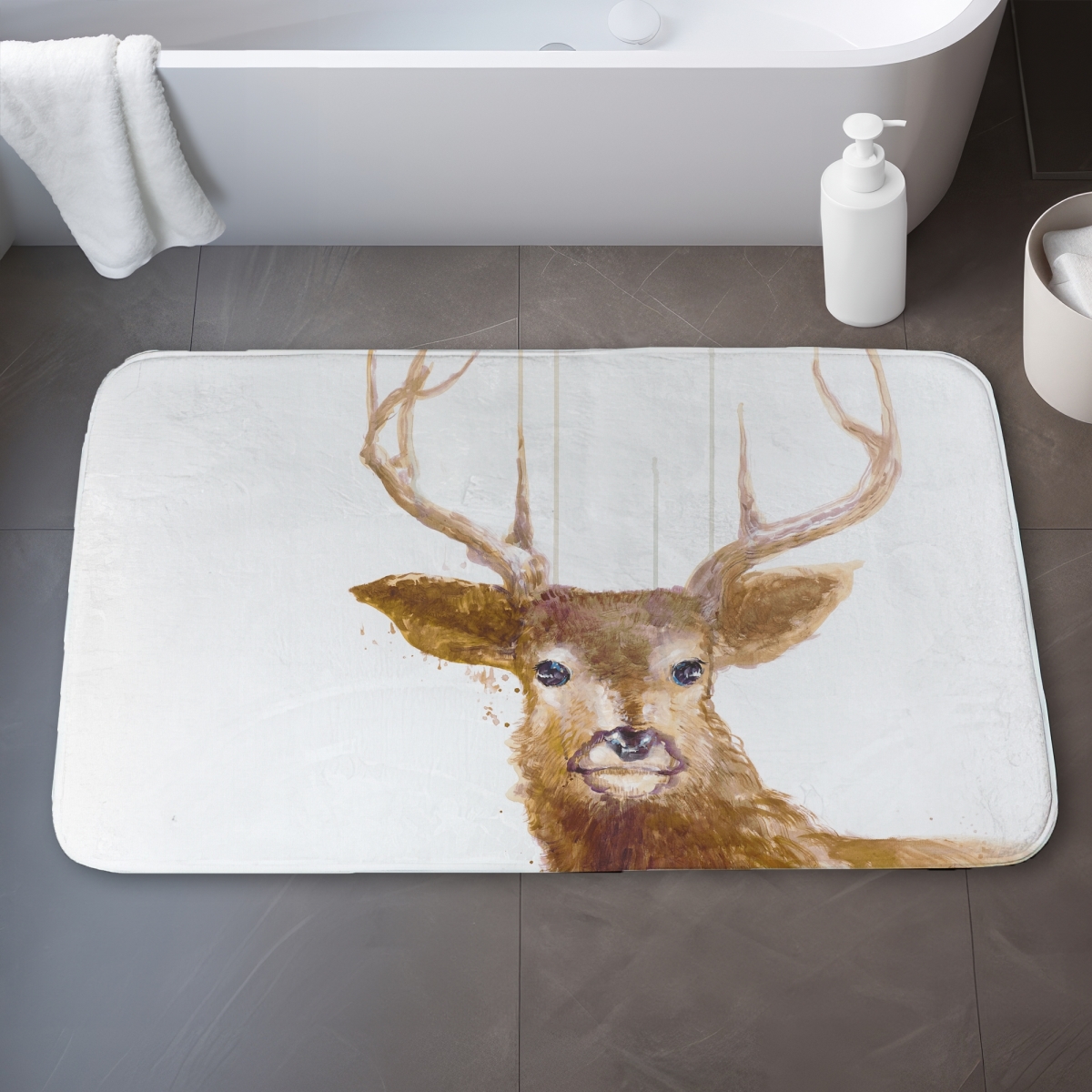 C1BM2134K7OCTS 21 x 34 in. Abstract Deer - Animals Bedroom Bath Mat for Home Decor