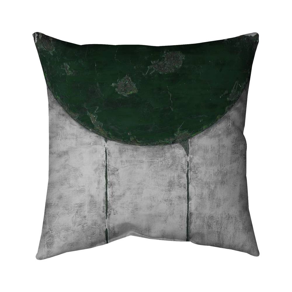 5541-1616-AB18-1 16 x 16 in. Green Half Circle Pillow - Modern Home Decor Accent Cushion