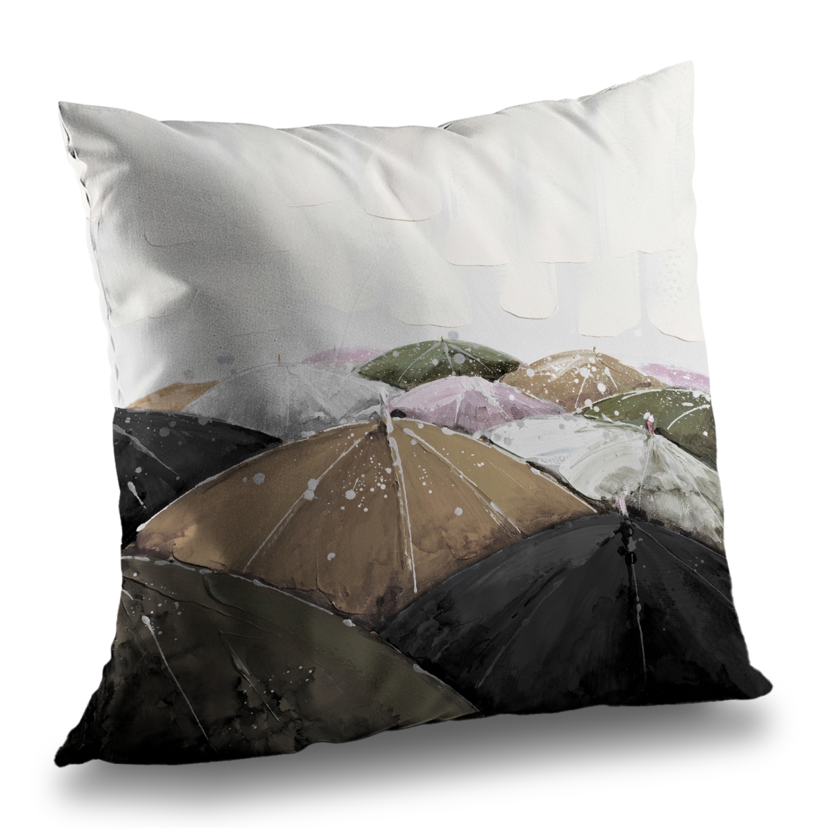 C1PT1414UA2P4Z 14 x 14 in. Spring Showers Poly Twill Throw Pillow - Home Decor Accent