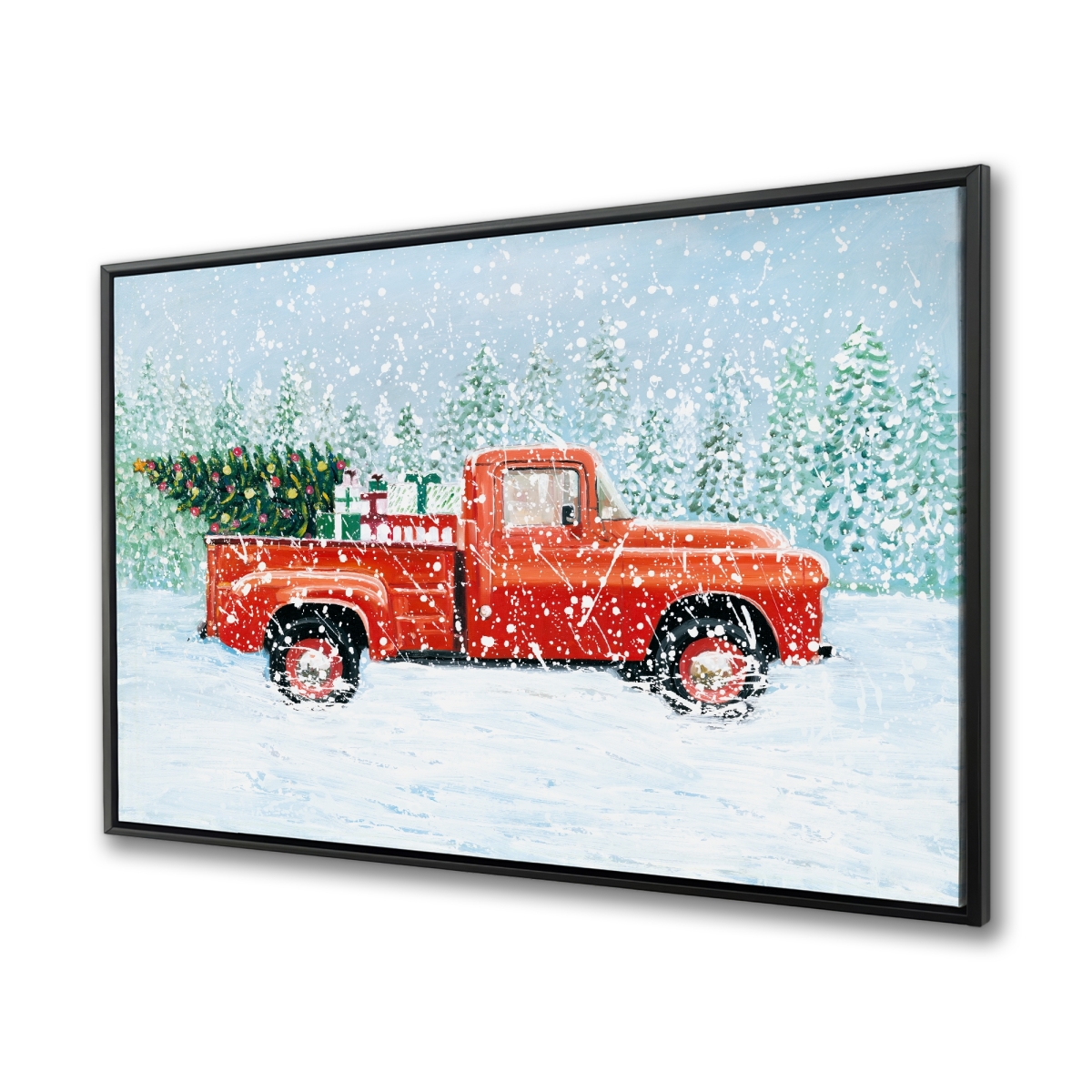 C1FC364874TGJH 36 x 48 in. Christmas Tree Truck - Livingroom Transportation Framed Canvas