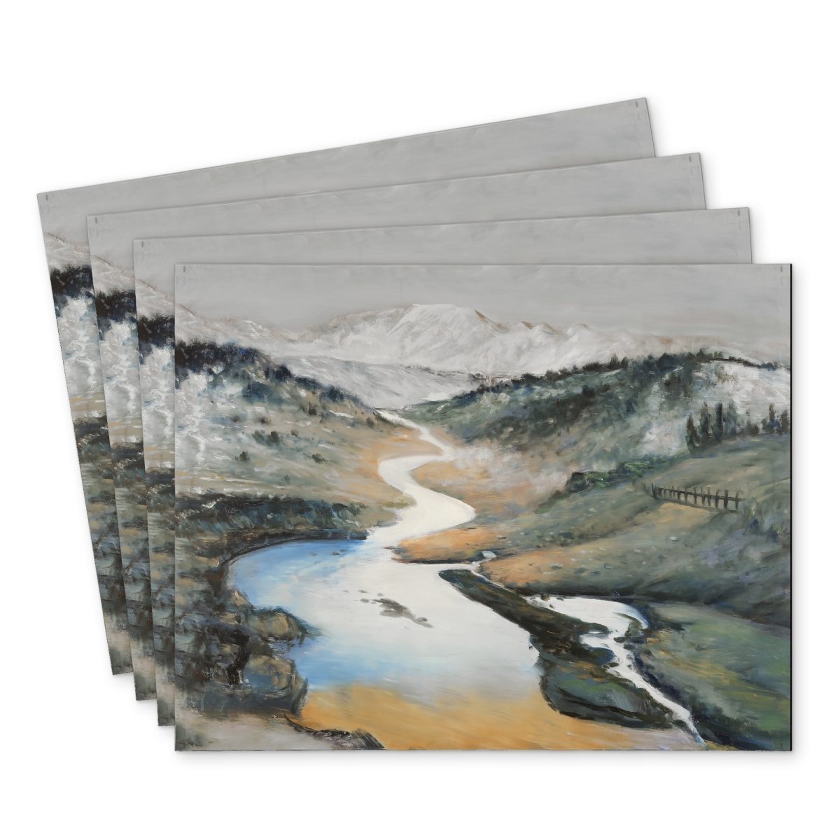 Picture of Begin Home Decor C4PP1418WBTXNS 14 x 18 in. Landscape Polyester Placemat - Elegant Home Decor Accent - Set of 4