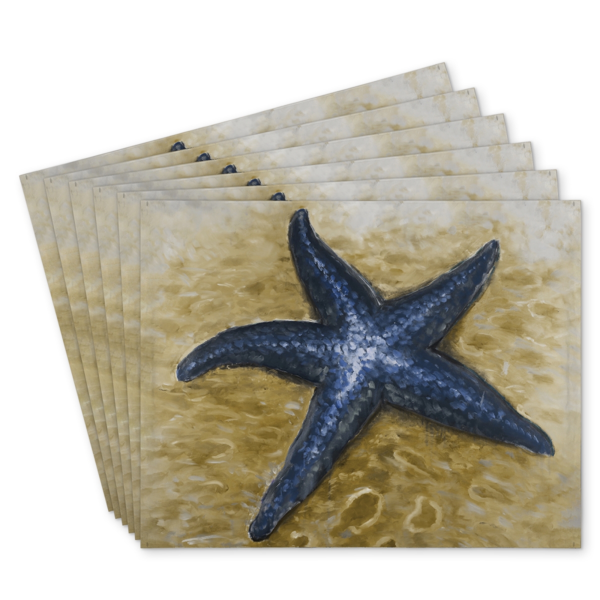 Picture of Begin Home Decor C6PP1418UP336E 14 x 18 in. Beautiful Starfish Polyester Placemat - Home Decor Accent - Set of 6