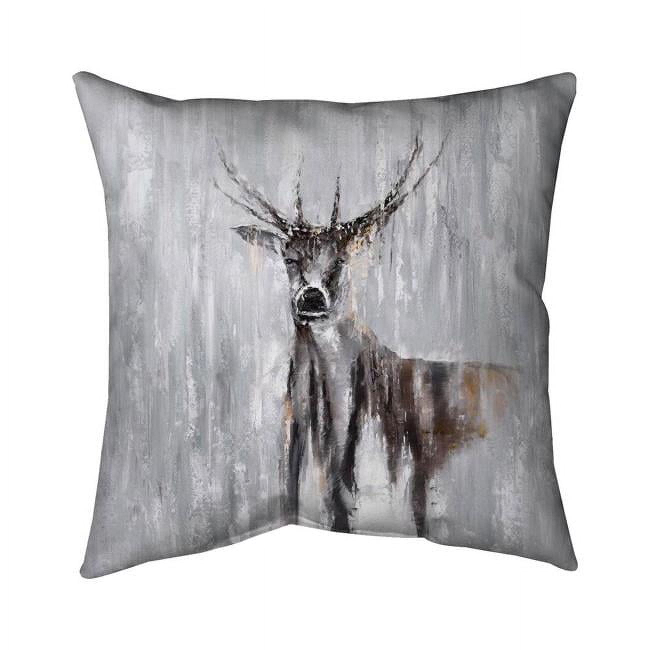 26 x 26 in. Abstract Deer in the Forest-Double Sided Print Indoor Pillow