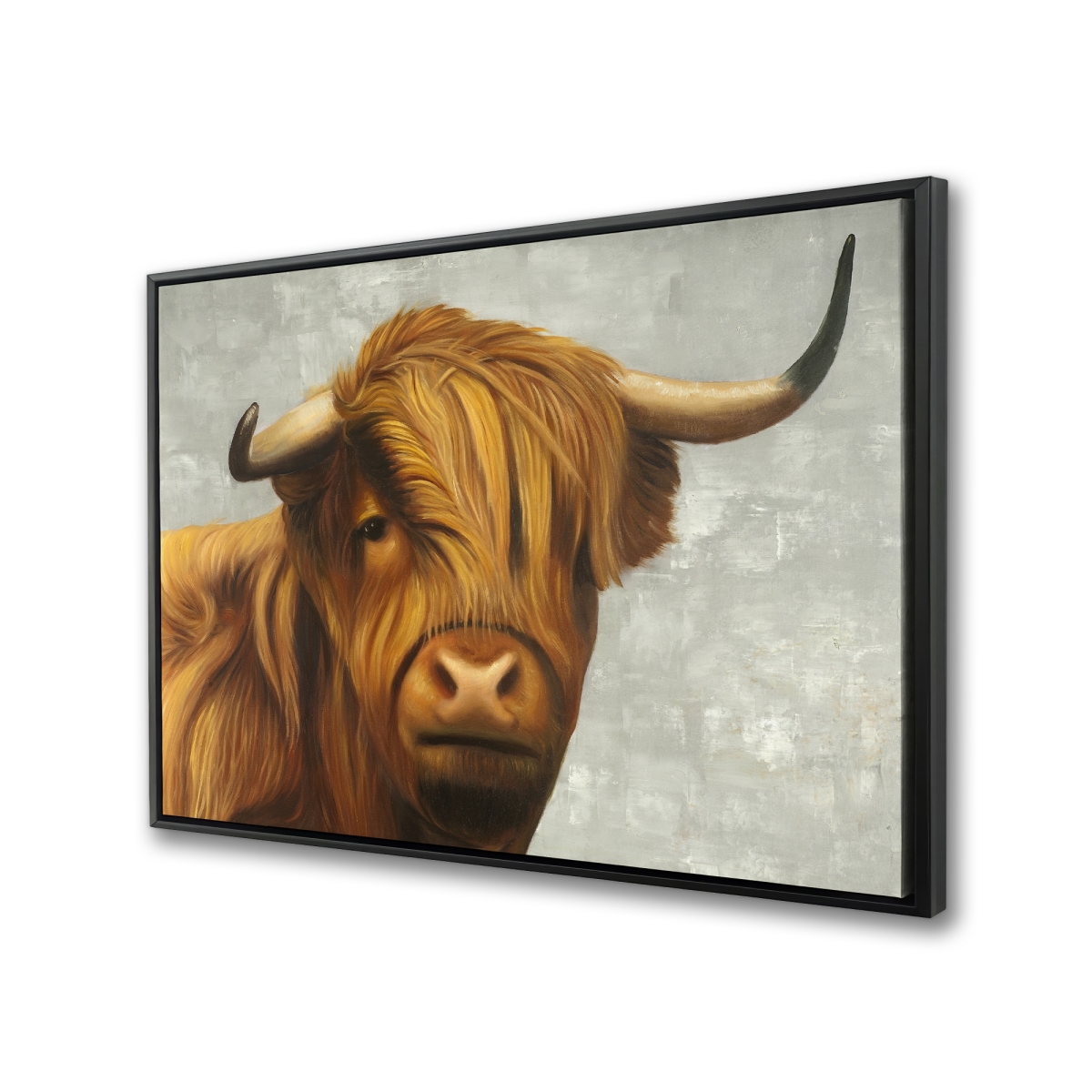 C1FC24365NFMBD 24 x 36 in. Highland Cattle - Rustic Gray Framed Canvas Home Decor