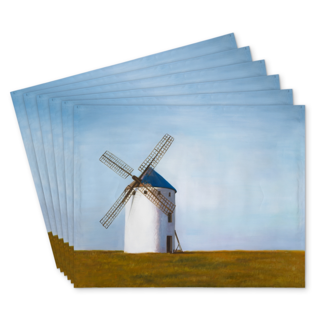 Picture of Begin Home Decor C6PP1418J1RCO7 14 x 18 in. Big Windmill Polyester Placemat - Home Decor Essential - Set of 6