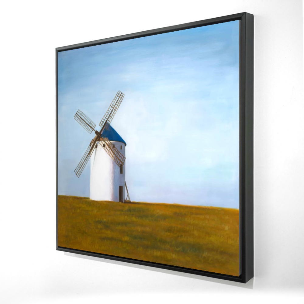 2081-2424-LA192 24 x 24 in. Big Windmill Blue Canvas - Rustic Framed Home Decor Art
