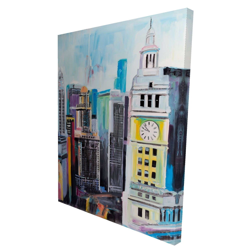 2080-4836-CI290 36 x 48 in. Colorful Cityscape of Manhattan - Office Building Canvas Art