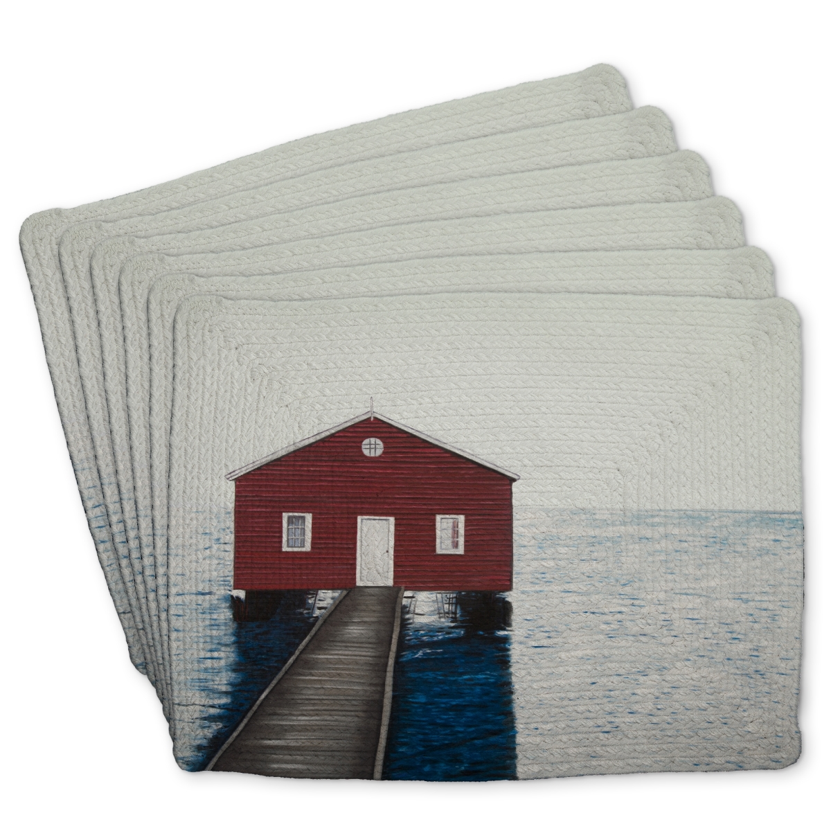 Picture of Begin Home Decor C6BP14181UTV5D 14 x 18 in. Boathouse Braided Polyester Placemat - Stylish Home Decor - Set of 6