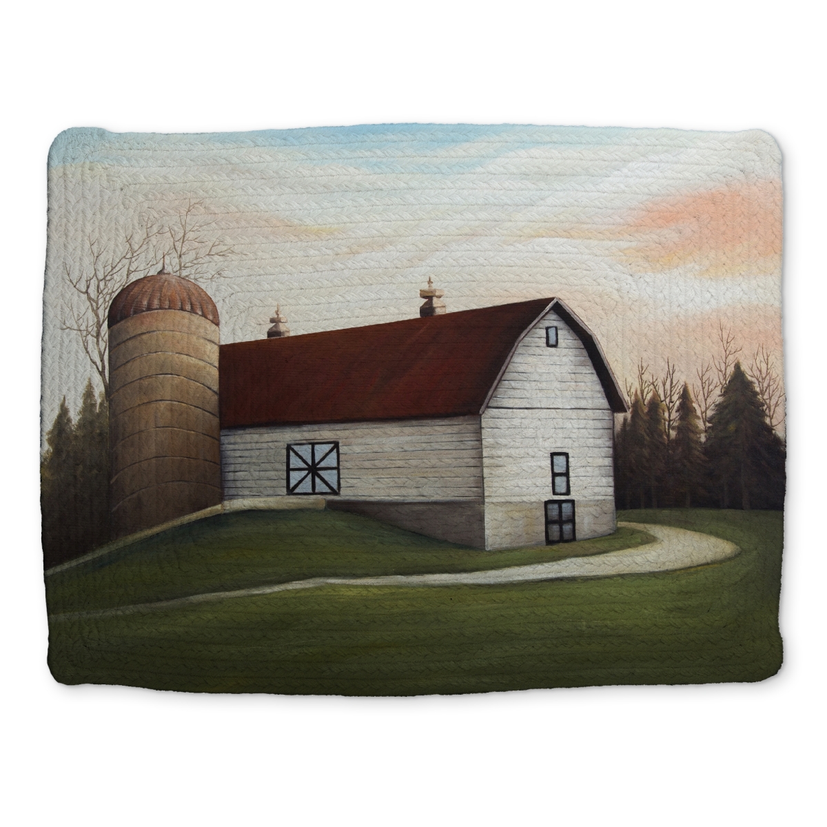 Picture of Begin Home Decor CBPM14183OU0IF 14 x 18 in. White Barn Farmhouse Braided Polyester Placemat - Home Decor