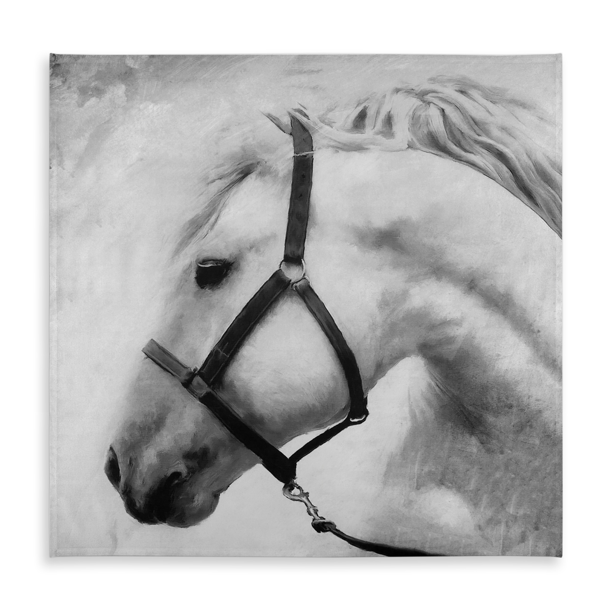 Picture of Begin Home Decor C1TC5858C5C8UC 58 x 58 in. Monochrome Horse Tablecloth - Darius the Horse Home Decor
