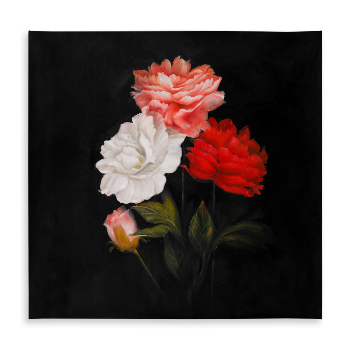 Picture of Begin Home Decor C1TC5858B5LOAS 58 x 58 in. Small Bundle of Roses Tablecloth - Botanical Home Decor