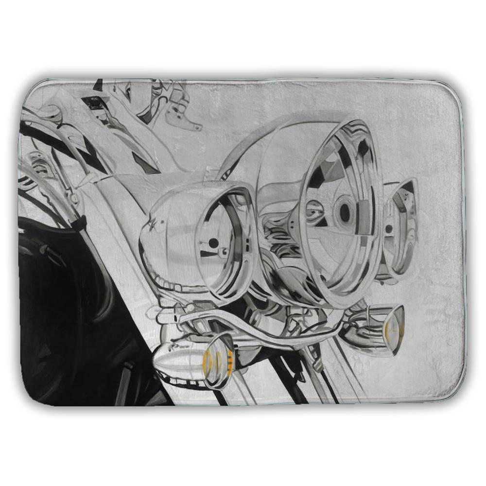 5930-1724-TR55 17 x 24 in. Motorcycle Light Bath Mat - Bedroom Hobbies Home Decor