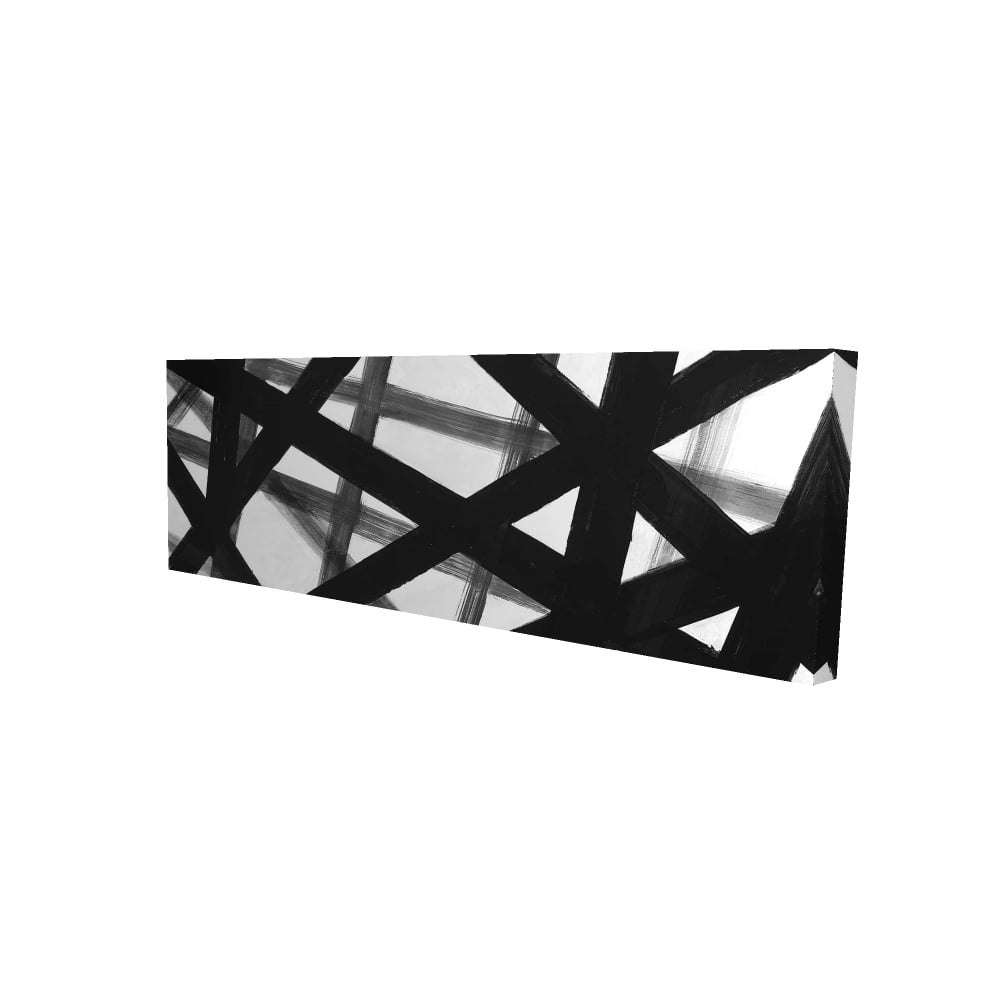 2080-2060-AB31 20 x 60 in. Abstract Bold Lines - Black Pattern Canvas for Home Decor